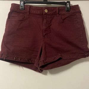 American Eagle Burgundy Stretch Shorts - size 14